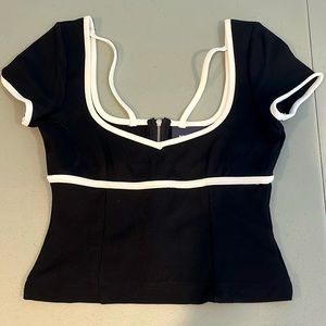 Anthropologie black and white top